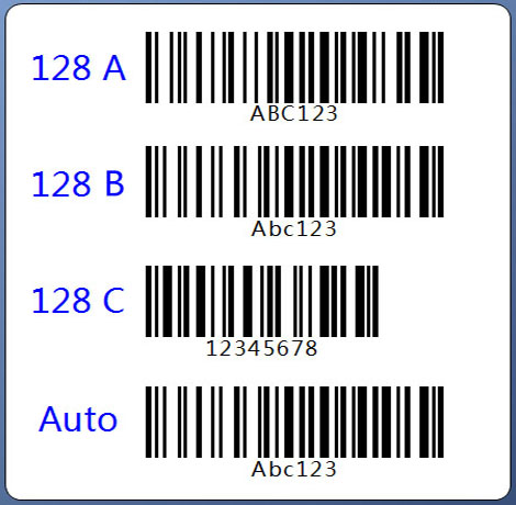Code128 A/B/B/Auto条码图
